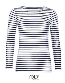 Women´s Long Sleeve Striped T-Shirt Marine